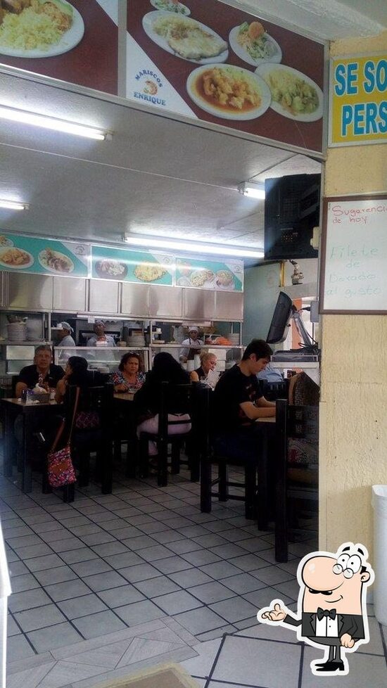 Menu at Mariscos enrique restaurant, Guadalajara