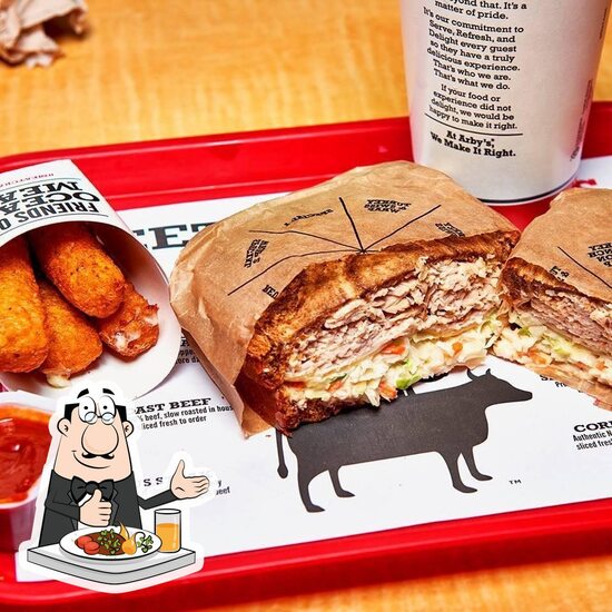 Menu at Arby's fast food, Spring, Riley Fuzzel Rd