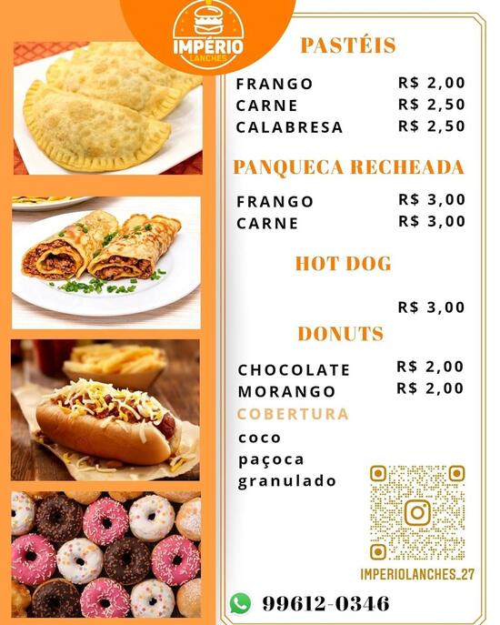 Menu At Imp Rio Lanches Pub Bar Brazil Rua