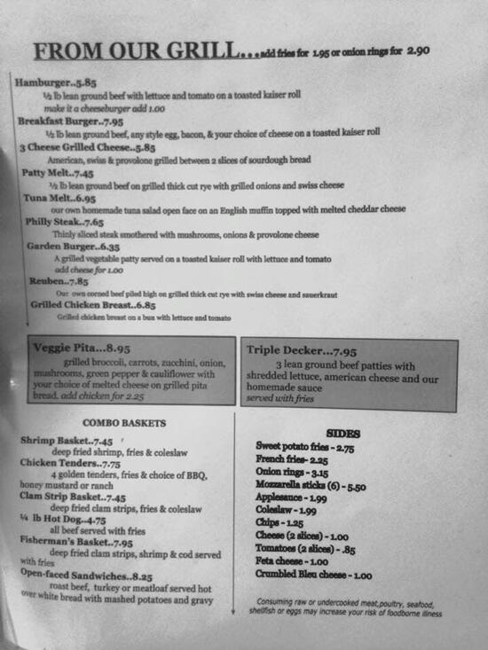 Menu at Silver Skillet Cafe, Chesterland
