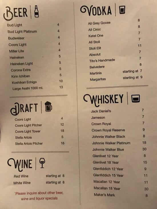 Menu at Back Alley Cafe, Honolulu