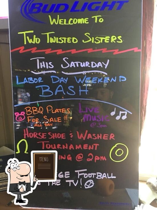 Menu at Two Twisted Sisters Bar, Camp Wood