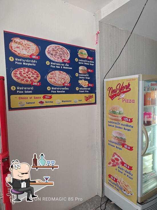 Menu at New York pizza restaurant, Phuket