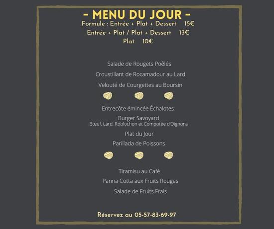 Menu Au Restaurant La Ptite Adresse Ambar S Et Lagrave