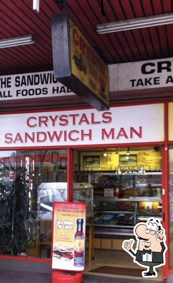 Menu at Crystals Sandwich Man fast food, Durban