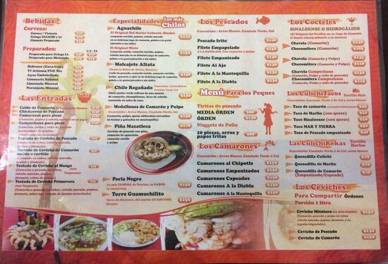 Menu at Mariscos Culichitlán restaurant, Aguascalientes, Casa Blanca Av.  Aguascalientes Sur 1220. Local 7 Fracc.