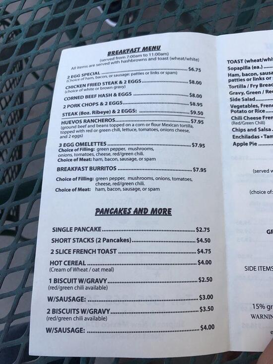 Menu At Nataaní Nez Bbq Shiprock