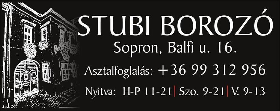 Menu at Stubi Borozó Kisvendéglő restaurant, Sopron