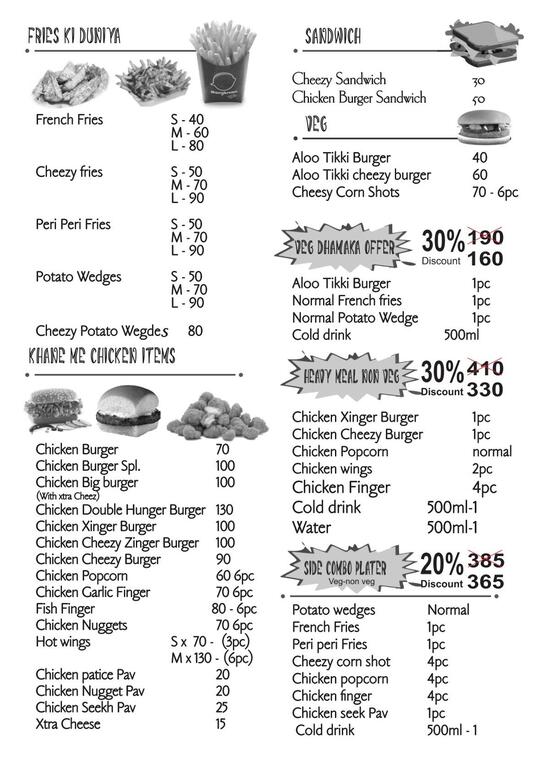 Menu at King,S Burger Corner, Thane