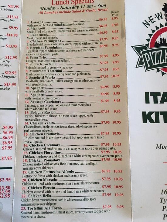 Menu at New York Pizza & Pasta pizzeria, Tyler