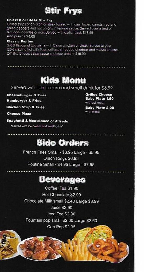 Menu at Mike's Original Pub & Grill, Provost