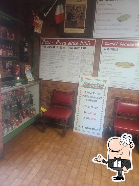 Menu at Peter's Pizza pizzeria, Aylmer