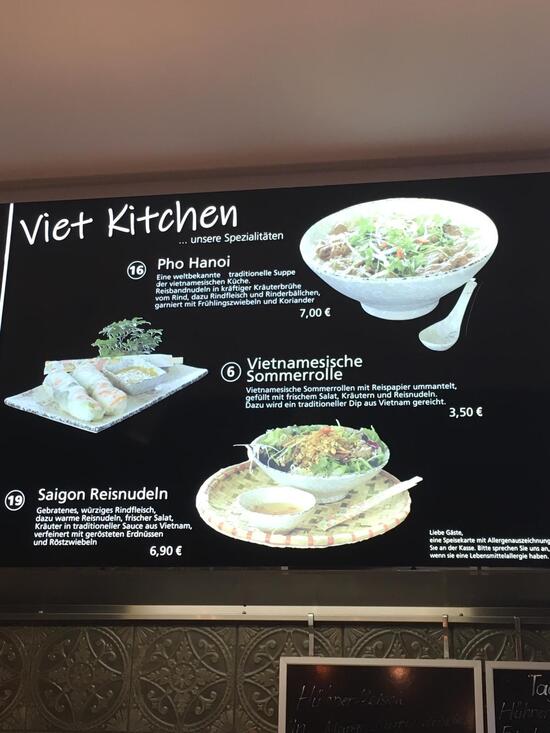 Menu at Kaori restaurant, Bad Oeynhausen