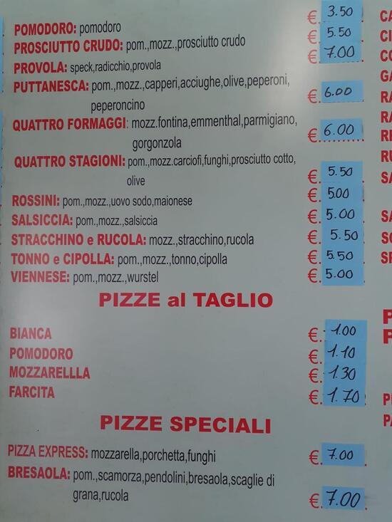 Menu Da Pizza Express Da Ralli Pizzeria Pesaro