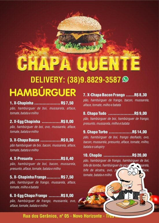 Menu Em Chapa Quente Pub Bar Tr S Marias