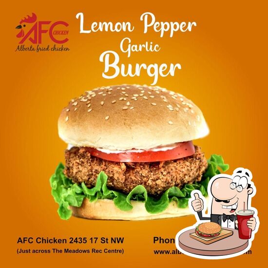 Menu at AFC Chicken fast food, Edmonton