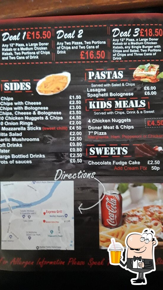 Menu at Express grill pizzeria, Malton