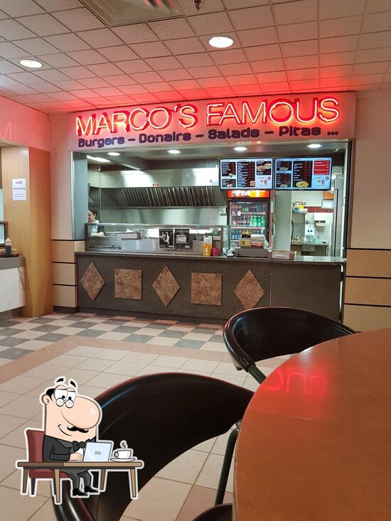 Menu at Marcos Famous University restaurant, Edmonton, 114 St NW
