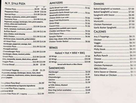 Menu at Butcho's Pizza pizzeria, Elizabethton, 817 Broad St