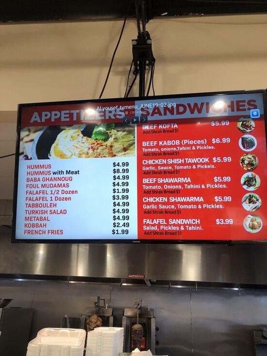 Menu at AlYousef Supermarket & Restaurant, Oak Creek