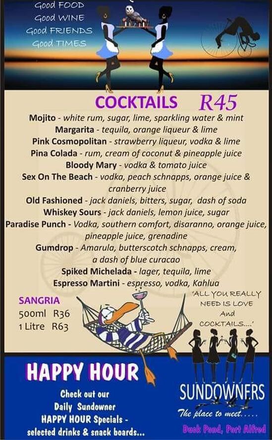 Menu at The Penny Farthing Cafe & Bistro, Port Alfred, 9 Gluckman Street