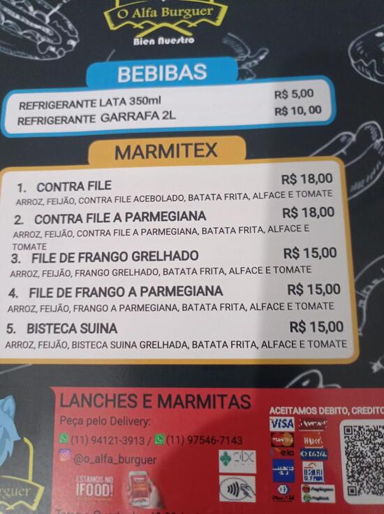 Menu Em O Alfa Burguer Restaurante Jundia