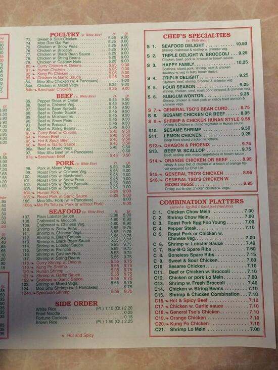 Menu at King Yee Kitchen restaurant, Uniondale
