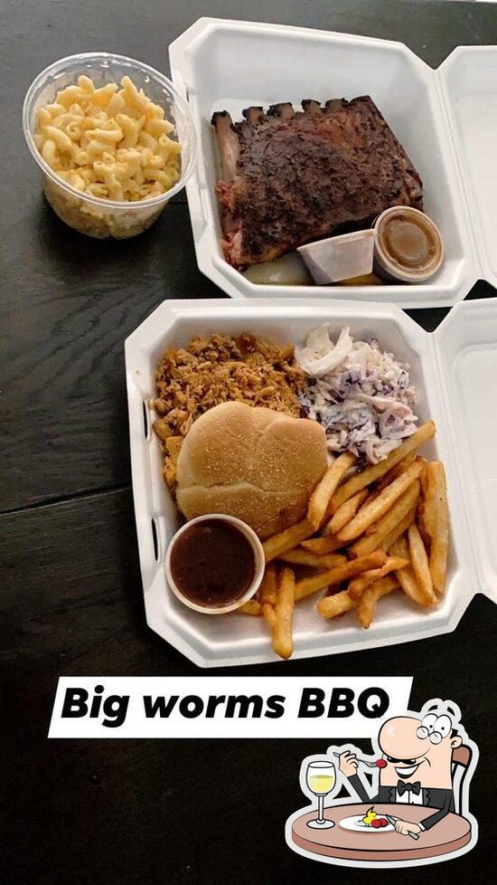 Menu at Big Worm's BBQ, Fort Pierce