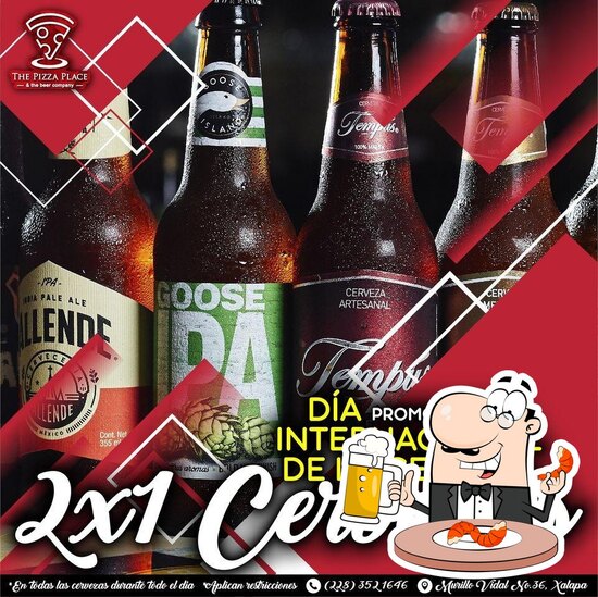 Menu at The Pizza Place & The Beer Company pizzeria, Xalapa