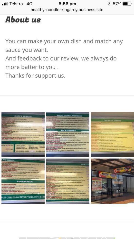 Menu at Healthy Noodle Kingaroy fast food, Kingaroy