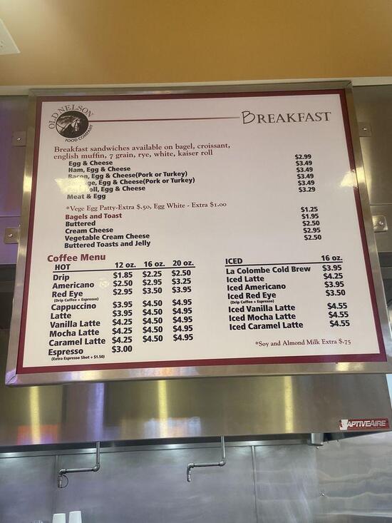 Menu at Old Nelson Food Company, Philadelphia, W Montgomery Ave Ste D