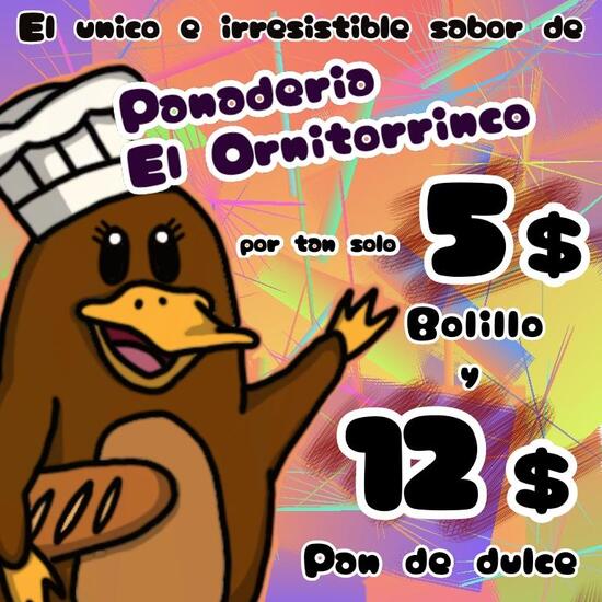 Carta de Panadería El Ornitorrinco pan chilango, Culiacán Rosales