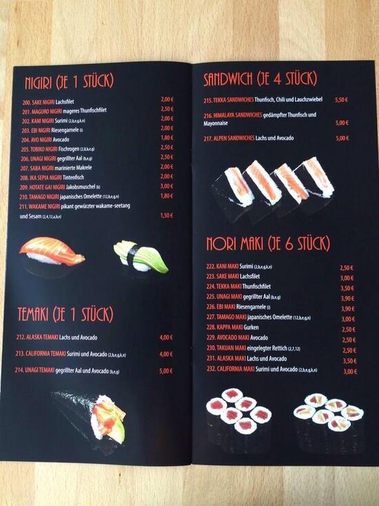 Menu At Asia Sushi Bar Essen