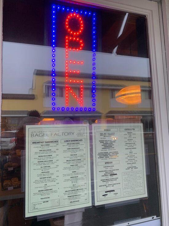 Menu at Whidbey Island Bagel Factory restaurant, Oak Harbor