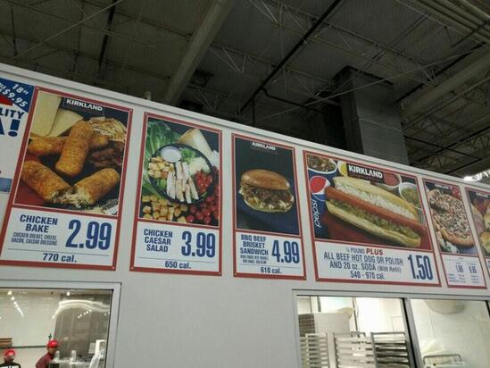 Menu At Costco Food Court Restaurant, Gilroy, Camino Arroyo