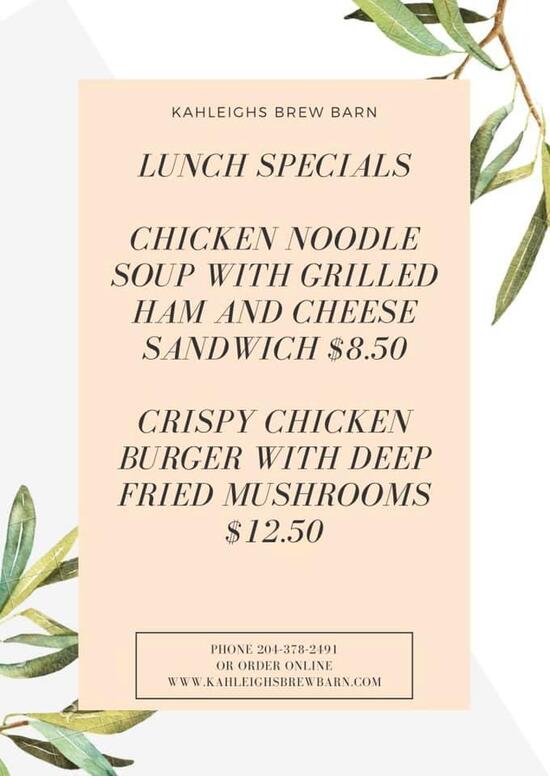 Menu at Kahleigh's Brew Barn, Riverton