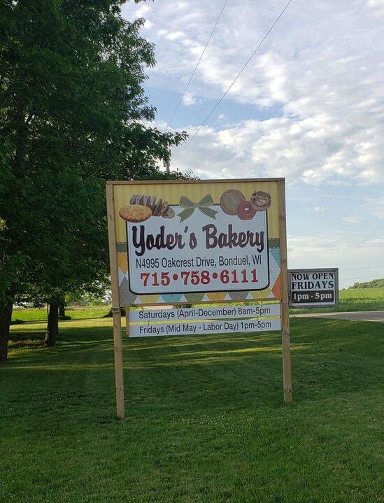 Menu at Yoder's Bakery, Bonduel, 4995 Oakcrest Dr