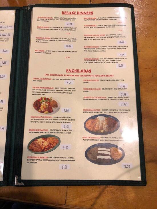 Menu at Guanajuato Mexican Restaurant, Rosenberg, Avenue H