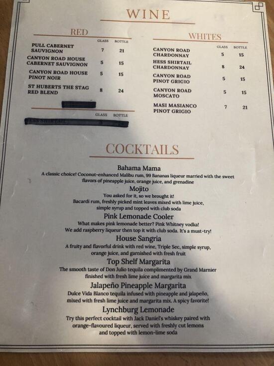 Menu at 1st Street Lounge pub & bar, O'Fallon