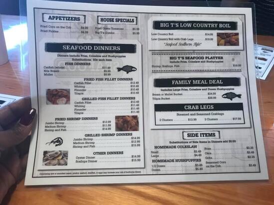 Big T's Seafood Restaurant, 931 Augusta Hwy, Thomson, GA 30824 in Thomson