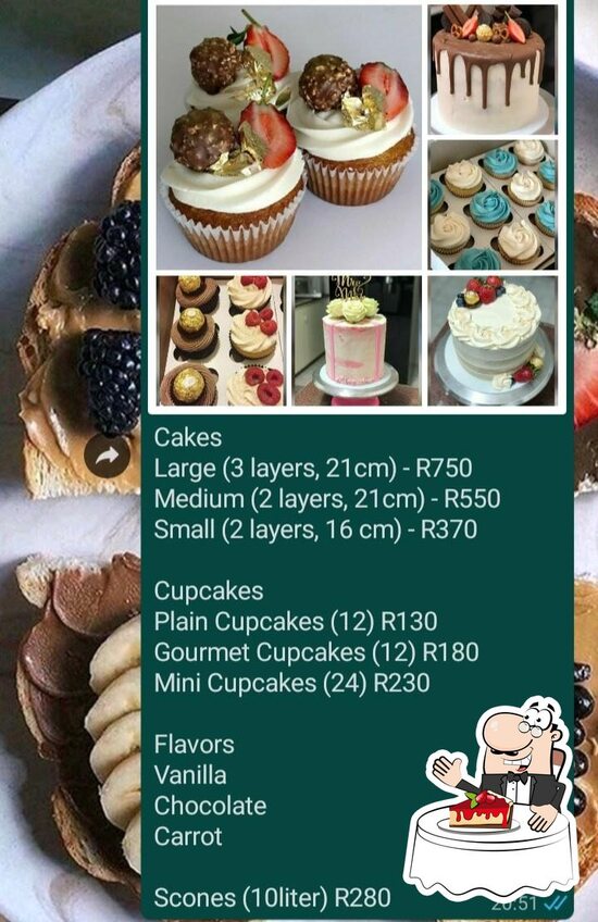 Carta de Caneli Creations Cakes & Platters, Durban