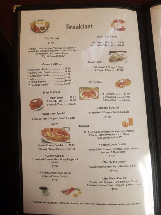 Menu at Two Seasons Cafe, Mesa