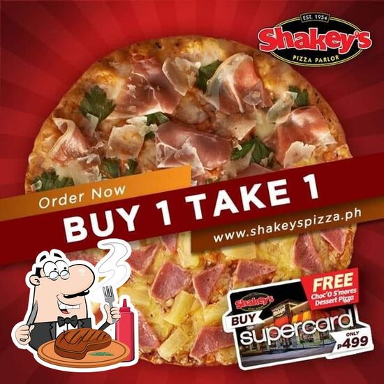 Menu at Shakey's Pizza Parlor restaurant, San Jose City