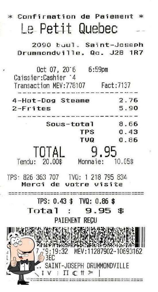 petit quebec chambly menu