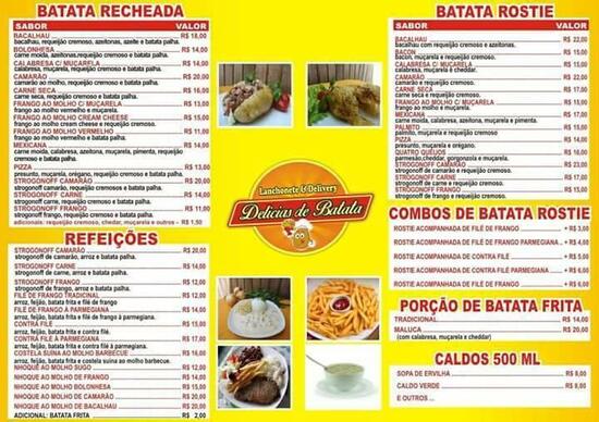 Menu At Delicias De Batata Pub Bar Nova Igua U