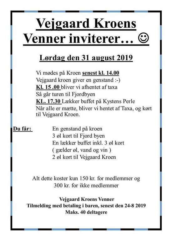 Menu at Vejgaard Kroen pub & bar,