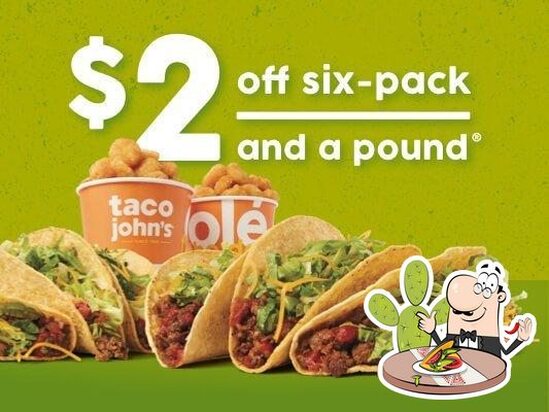 Menu at Taco John's fast food, White House