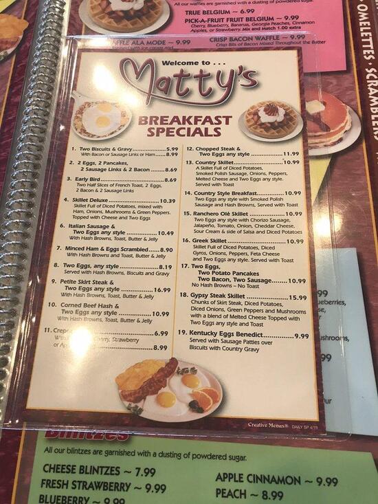 Menu at Chicago Waffles at Willowbrook restaurant, Willowbrook