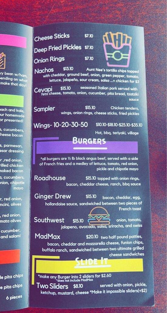 Menu at Spread Detroit restaurant, Detroit