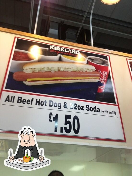 Menu at Costco cafe, Leeds